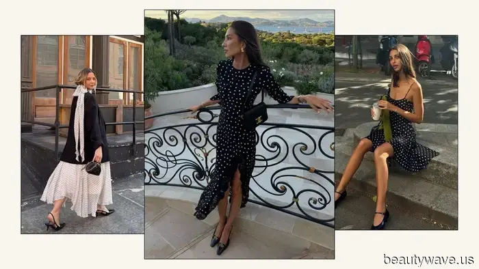 Non chiedermi come, ma indossare abiti a pois con questo stile di scarpe ti fa sembrare ricca come un'ereditiera.